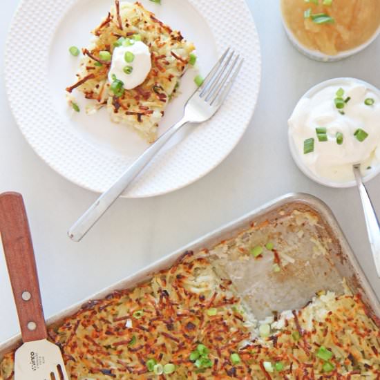 Huge Sheet Pan Potato Pancake