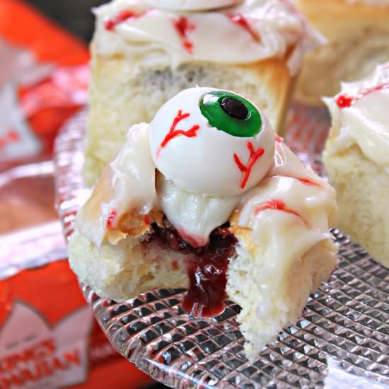 Spooky Eyeball Sweet Rolls