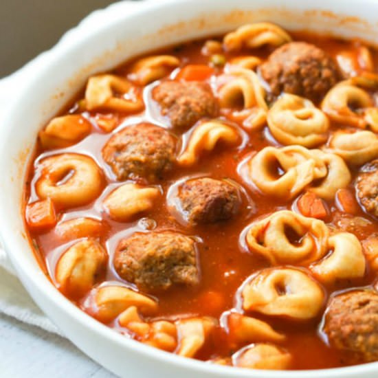 Easy Meatball & Tortellini Soup