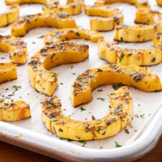 Parmesan Crusted Delicata Squash