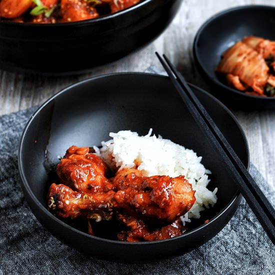 Korean Spicy Braised Chicken