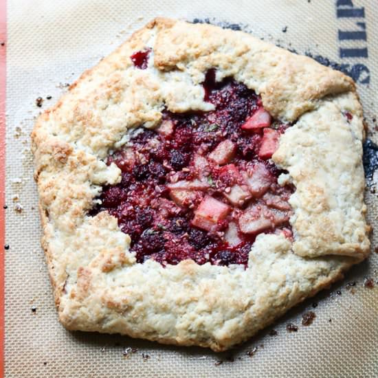 Blackberry Wineberry Pear Galette