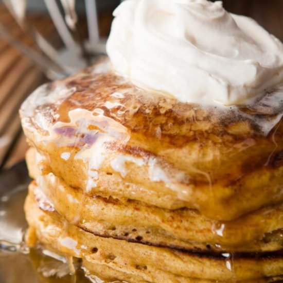 WHOLE WHEAT PUMPKIN PIE PANCAKES