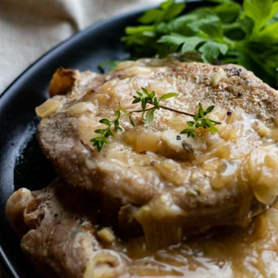 Instant Pot Pork Chops -Onion Gravy