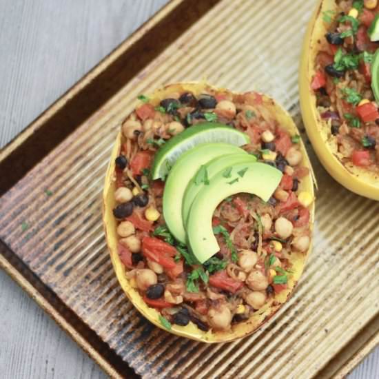 Mexican Spaghetti Squash Boats
