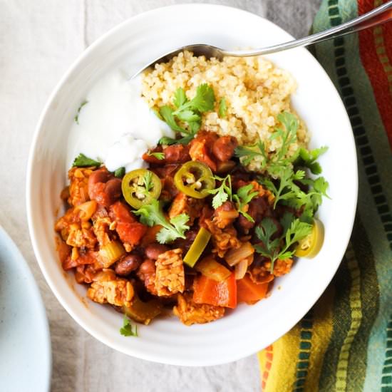 High Protein Tempeh Chili