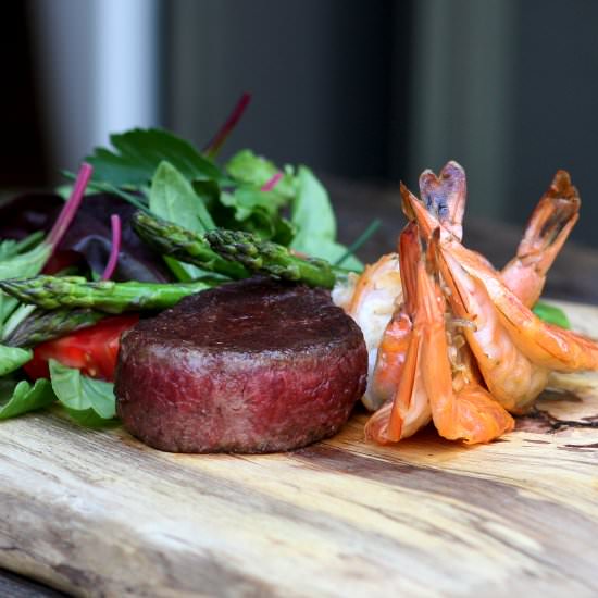 Surf & Turf with Shrimp Tacos