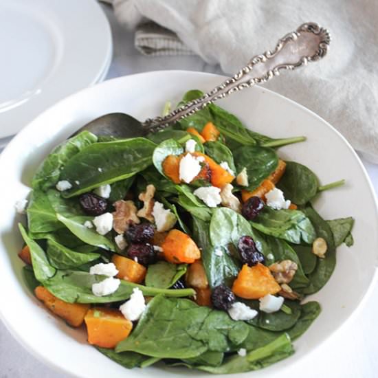 Butternut Squash Spinach Salad