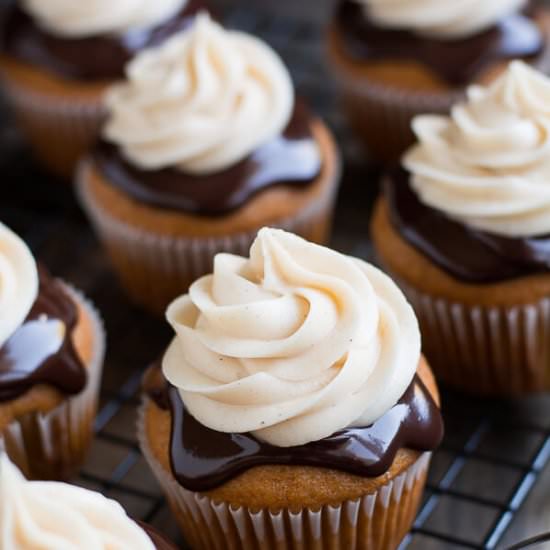 CHOCOLATE COVERED PUMPKIN CUPCAKES