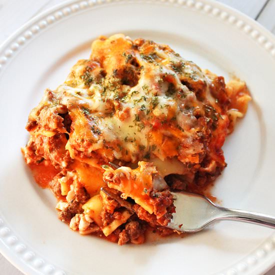 Lasagna with Four Cheese Ravioli