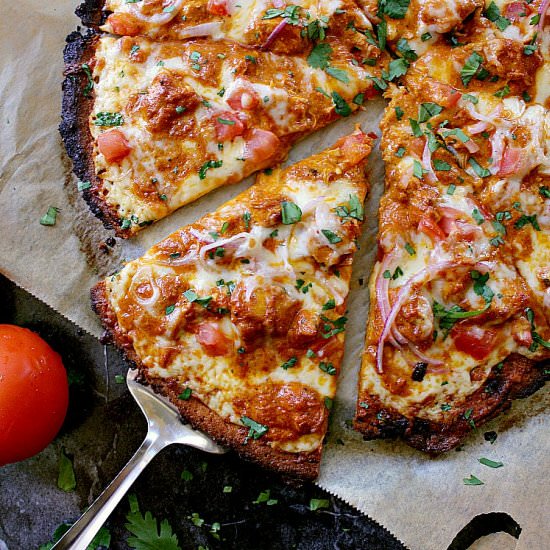 Keto Butter Chicken Pizza