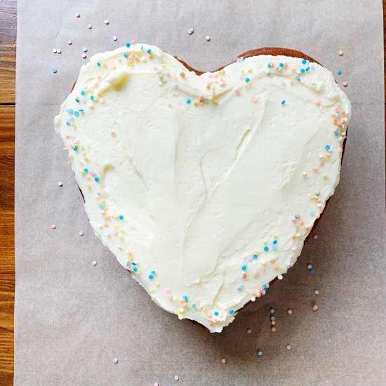 Vanilla Clementine Heart Cake