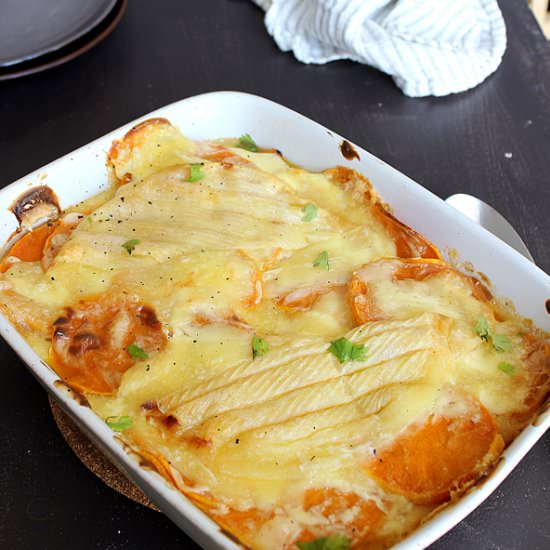 cheesy butternut gratin