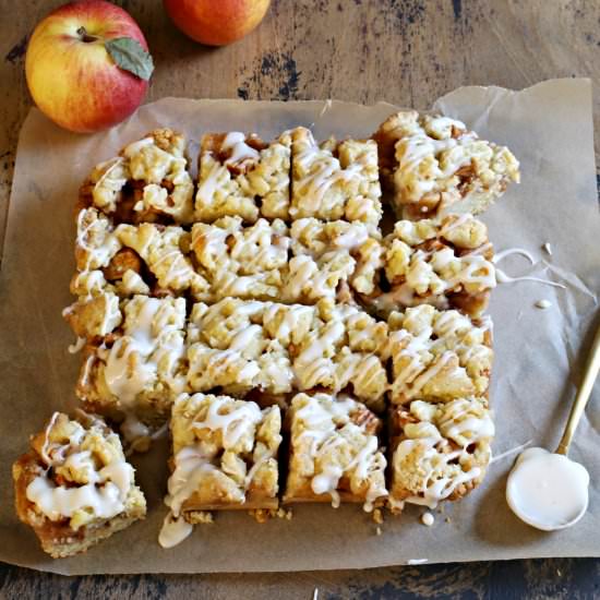 Apple Crumb Bars with Maple Glaze