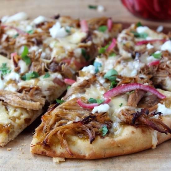 BBQ Pulled Pork Naan Pizzas