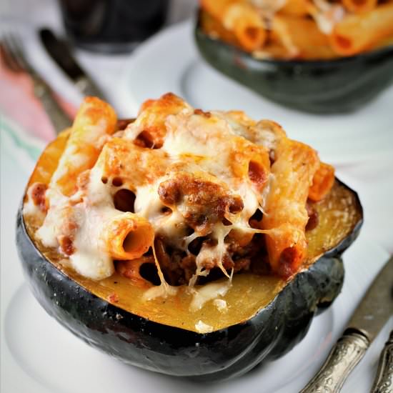 Sausage Pasta Stuffed Acorn Squash