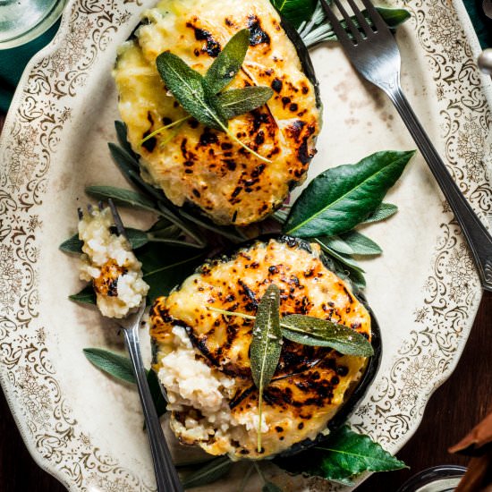 Risotto Stuffed Squash w Raclette