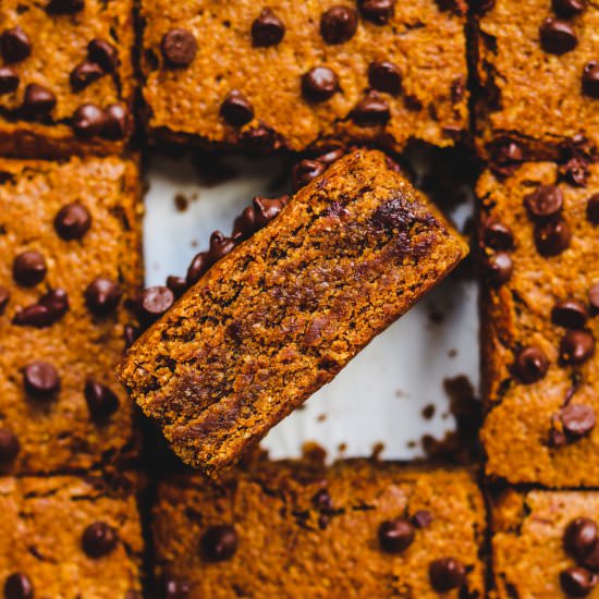 pumpkin chocolate chip blondies