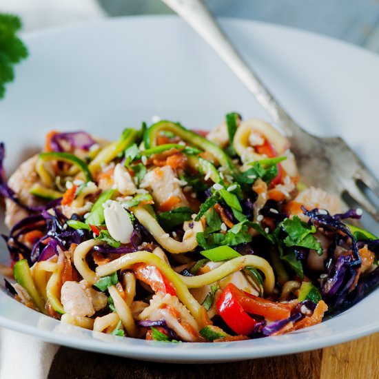 Peanut Chicken Zucchini Noodles