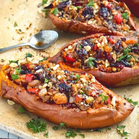 Savory Twice Baked Sweet Potatoes