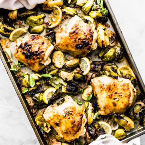 Honey Mustard Chicken with Brussels