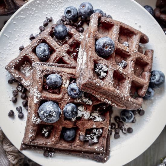 PB2 Gluten-free Chocolate Waffles