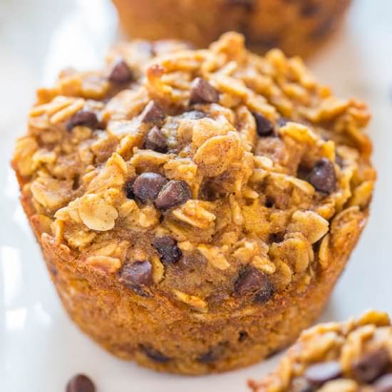Oatmeal Pumpkin Chocolate Muffins