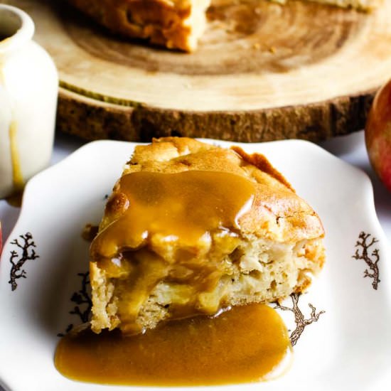 Easy Apple Cake with Toffee Sauce