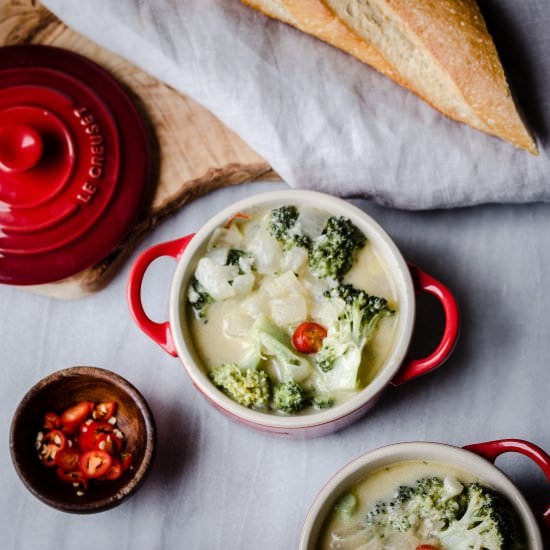 Spicy Broccoli Cheddar Soup