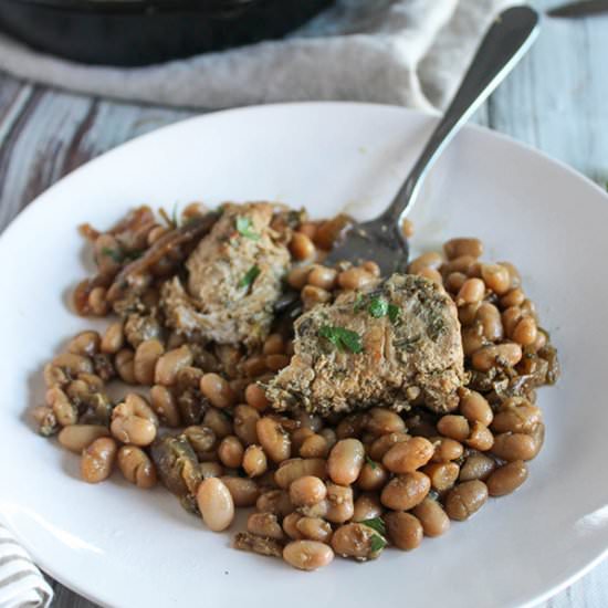 Garlic and Herb Chicken with Beans