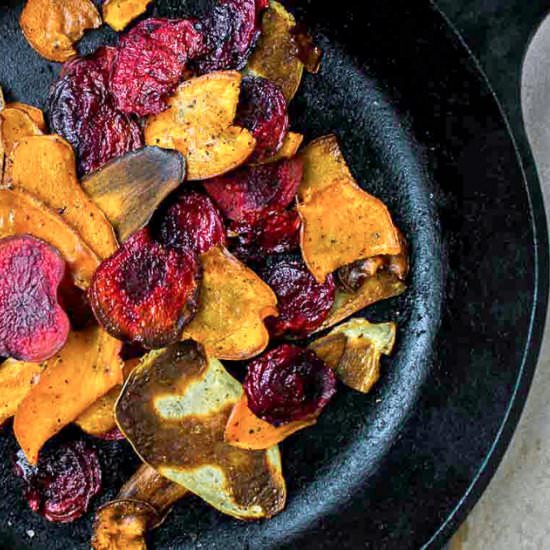 Colourful Root Vegetable Chips (gf)