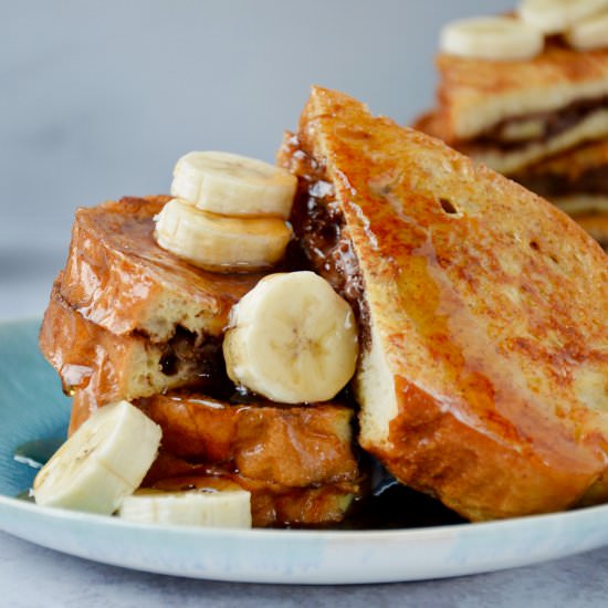 Banana Nutella Stuffed French Toast