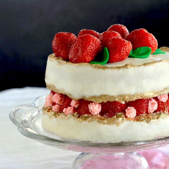 Strawberry faultline cake