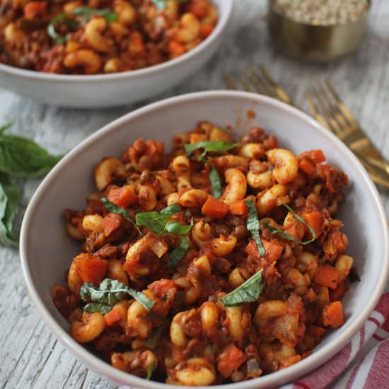 Veggie Packed Lentil Pasta