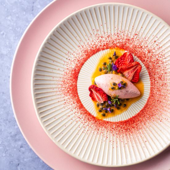 Strawberries with Passion Fruit