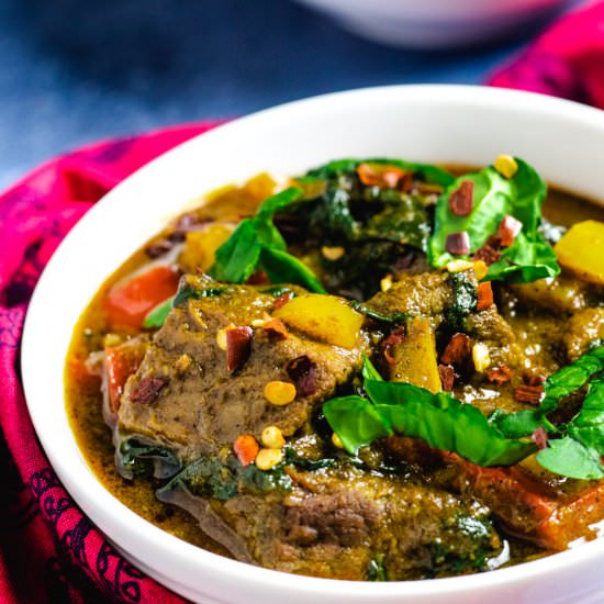 Lamb curry with coconut milk