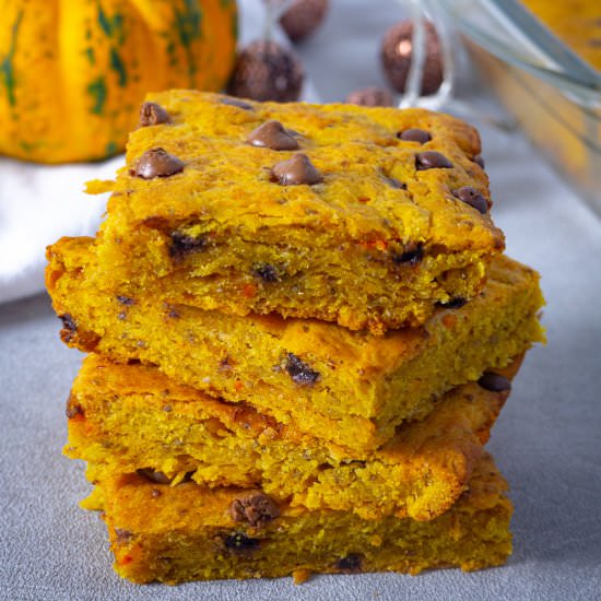 Pumpkin bars with Chocolate Chips