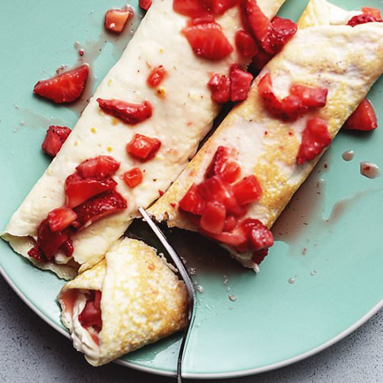 Strawberry Cream Cheese Crepe