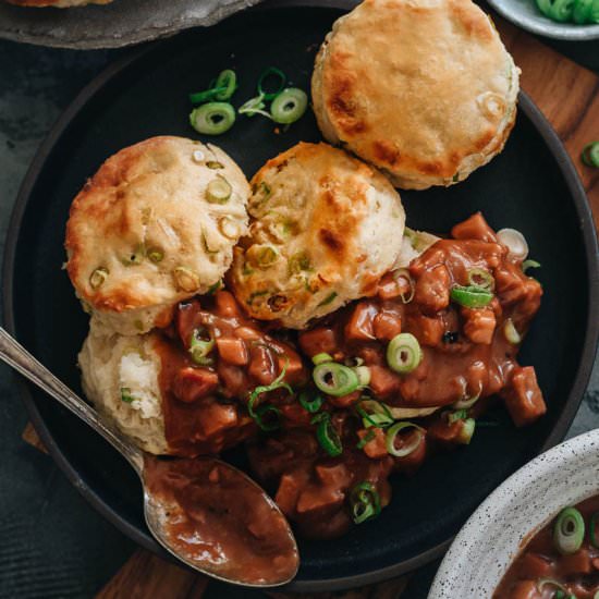 Scallion Biscuits & Char Siu Gravy