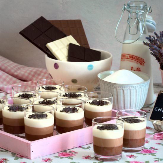 THREE CHOCOLATE SMALL CUPS