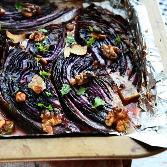 Roasted Red Cabbage Wedges