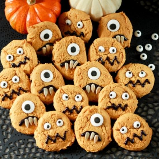 Pumpkin Halloween Monster Cookies