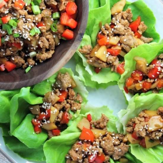 Sesame Turkey Lettuce Wraps