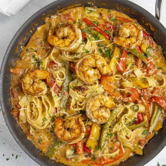 Rasta Pasta with Shrimp