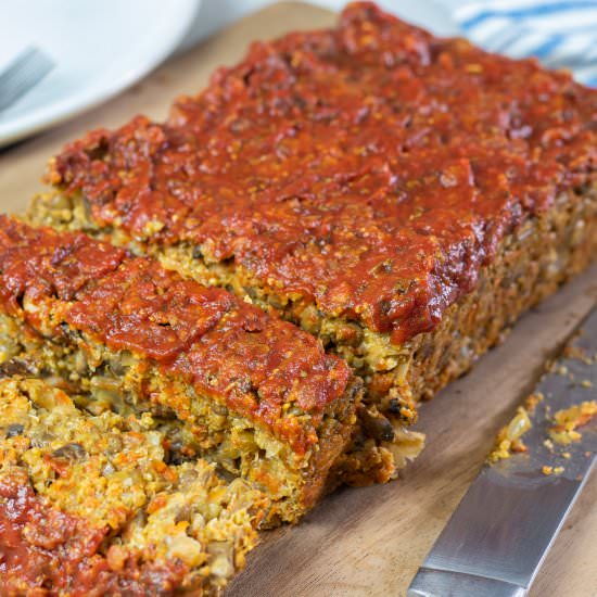 Smoky Vegan Quinoa Lentil Loaf