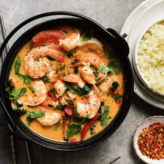 One Pot Thai Coconut Curry Shrimp