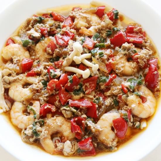 Enoki Mushroom with Shrimp