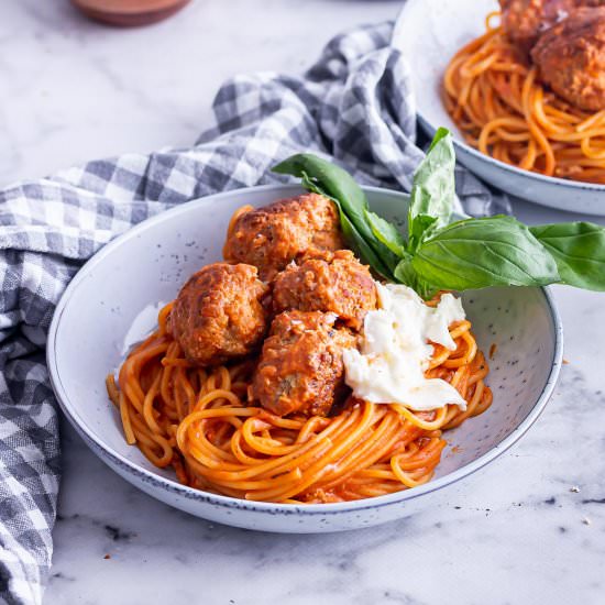 Turkey Meatballs with Spaghetti