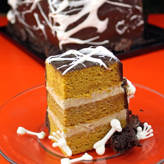 Halloween Graveyard Cake