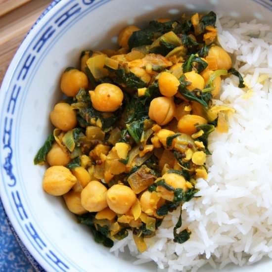 Palak Channa (Chickpeas & Spinach)
